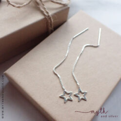 Open star threader earrings