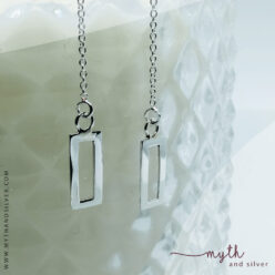 Sterling silver rectangle threader earrings