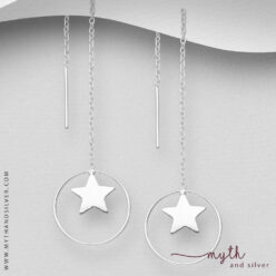 Star and hoop threader earrings