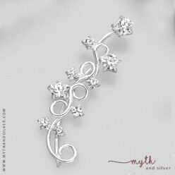 925 Sterling silver ear climber with CZ stones
