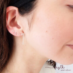 Sterling silver five circle ear climber