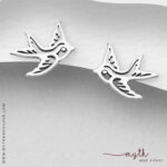925 Sterling silver sparrow stud earrings