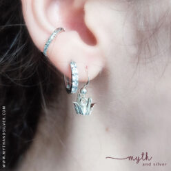 Sterling silver origami bird earrings