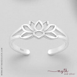 925 Sterling silver polished lotus toe ring