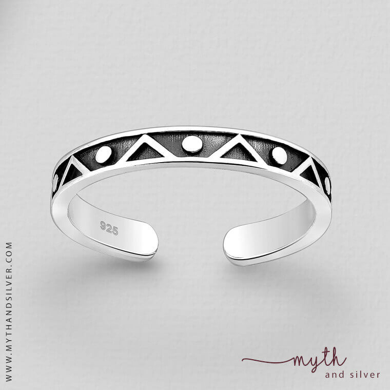Oxidised Silver Mesh Toe Ring – GIVA Jewellery