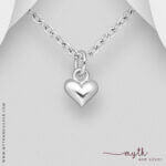 925 Sterling silver tiny heart charm on black cord