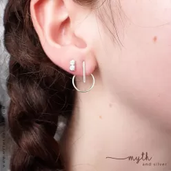 Circle and bar ear jacket earrings
