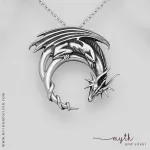 925 Sterling Silver Oxidized Dragon Pendant